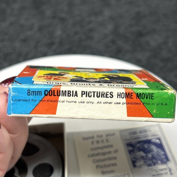 Vintage Columbia Pictures The 3 Stooges Grips Grunts And Groans 8mm Film Reel - Picture 3 of 9